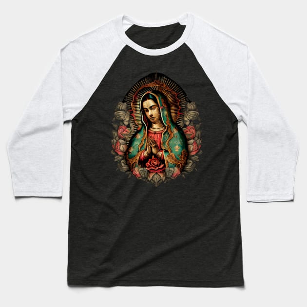 Our Lady Virgen de Guadalupe Mexico religious Baseball T-Shirt by JayD World